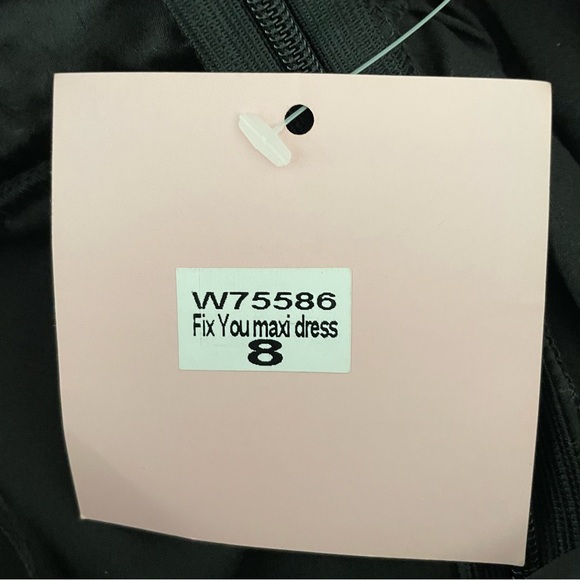 Showpo. studded black halter strap satin maxi slip dress, plunge neck, Sz: US 4 - Picture 11 of 11